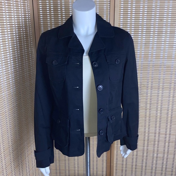 🔷Talbots Stretch  Black Tapered Fit Short Button Up Jacket Size 6 - Picture 6 of 8